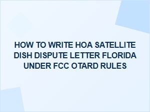 How to Write an Hoa Satellite Dish Dispute Letter in Florida Under Fcc Otard Rules